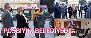 ÇİÇEKLERLE KARŞILANAN BAŞKAN POSBIYIK, GÖREVİNE BAŞLADI