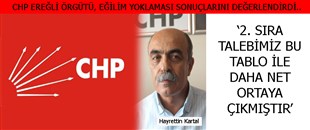 EREĞLİ CHP; '2. SIRA TALEBİMİZ BU TABLO İLE DAHA NET ORTAYA ÇIKMIŞTIR'