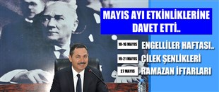 MAYIS AYI ETKİNLİKLERİNE DAVETLİSİNİZ..