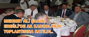 MEHMET ALİ ŞAHİN, EREĞLİ’DE AK KADROLARIN TOPLANTISINA KATILDI..