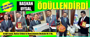 E-ATIK TOPLAYAN OKULLAR ÖDÜLLENDİRİLDİ..