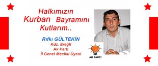 RIFKI GÜLTEKİN'İN KURBAN BAYRAMI MESAJI..